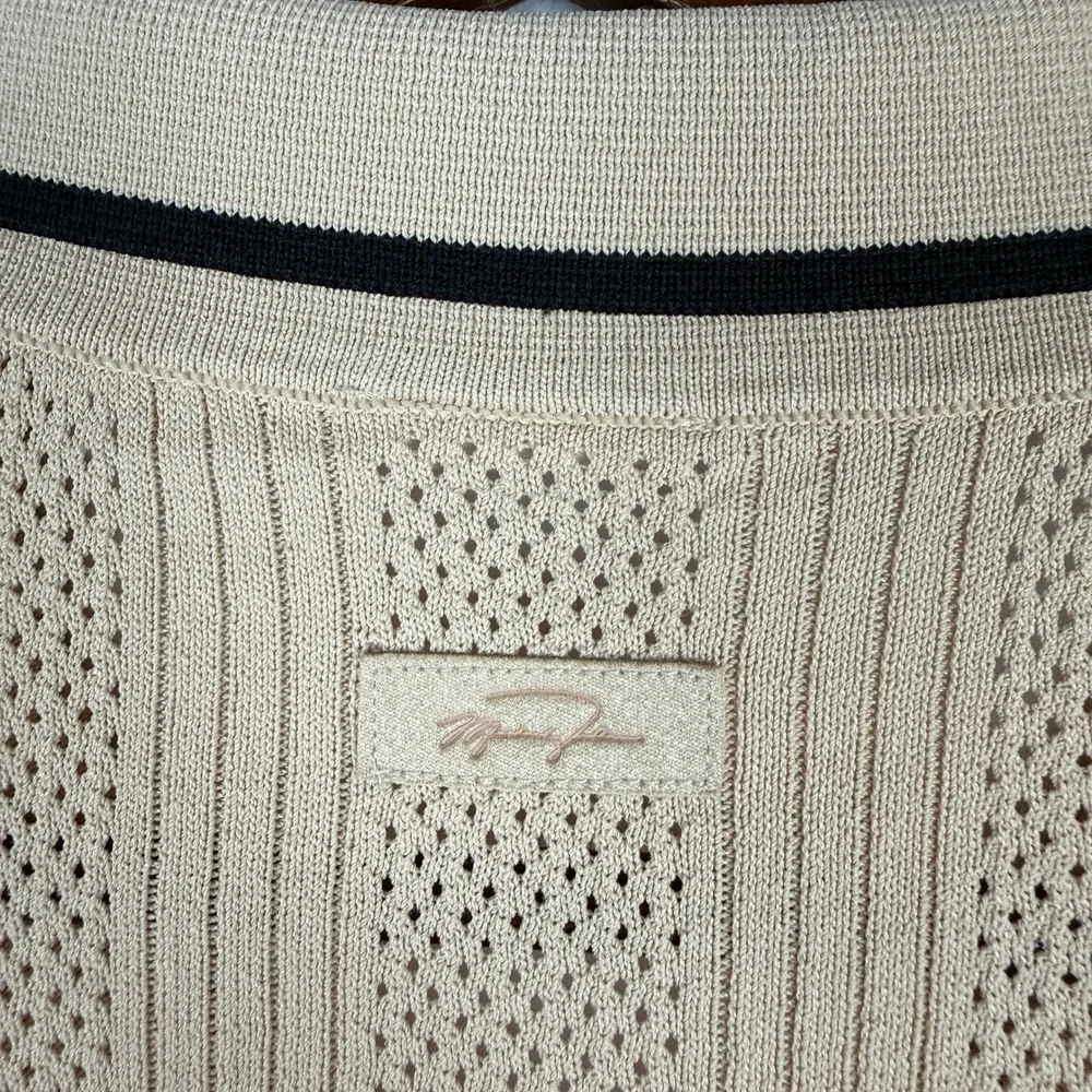 Jordan Sport Knit Button Up Shirt Mens 2XL Tan Pointelle Golf S/S HV1157-248